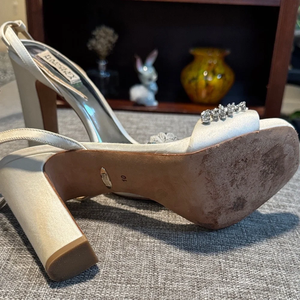 Badgley Mischka Ivory Embellished Heels